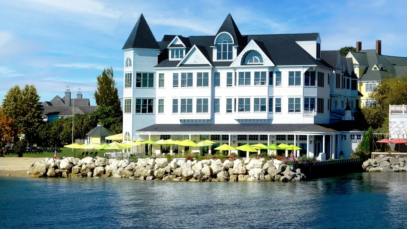 Hotel Iroquois on the shore of Mackinac Island, Michigan