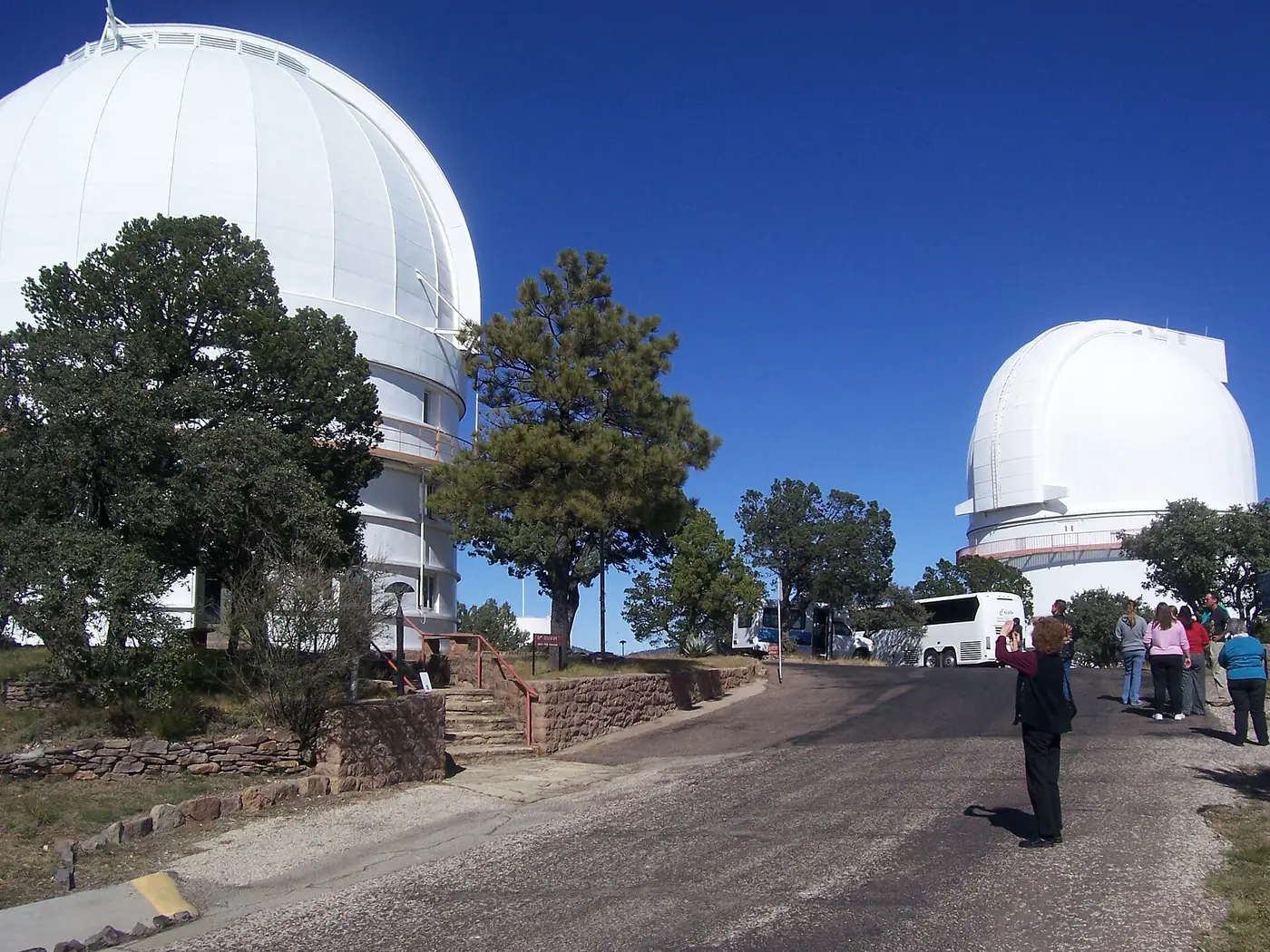 The telescope domes at McDonald Observatory in the Davis Mountains