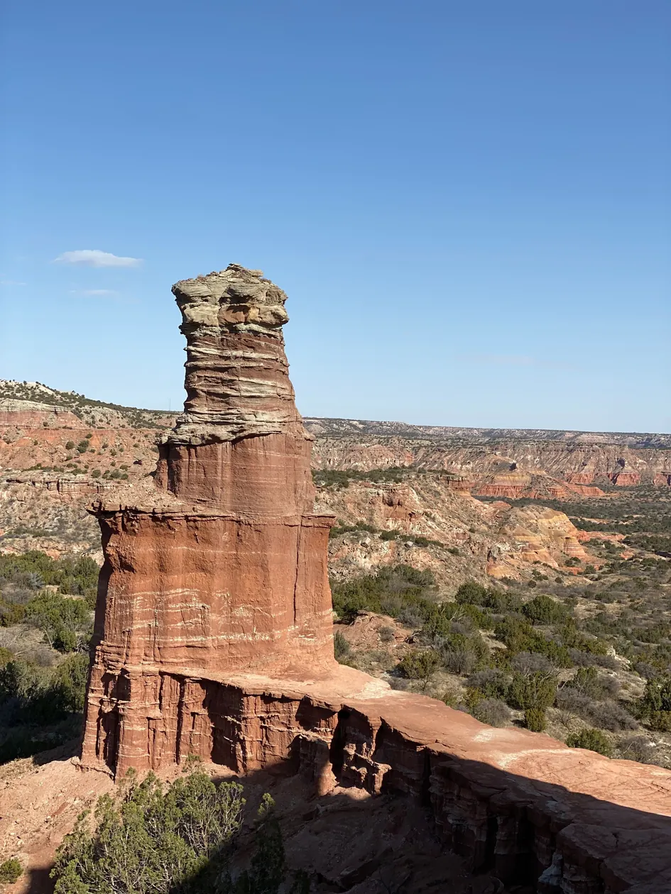 The Lighthouse rock formation in Palo Duro Canyon Texas