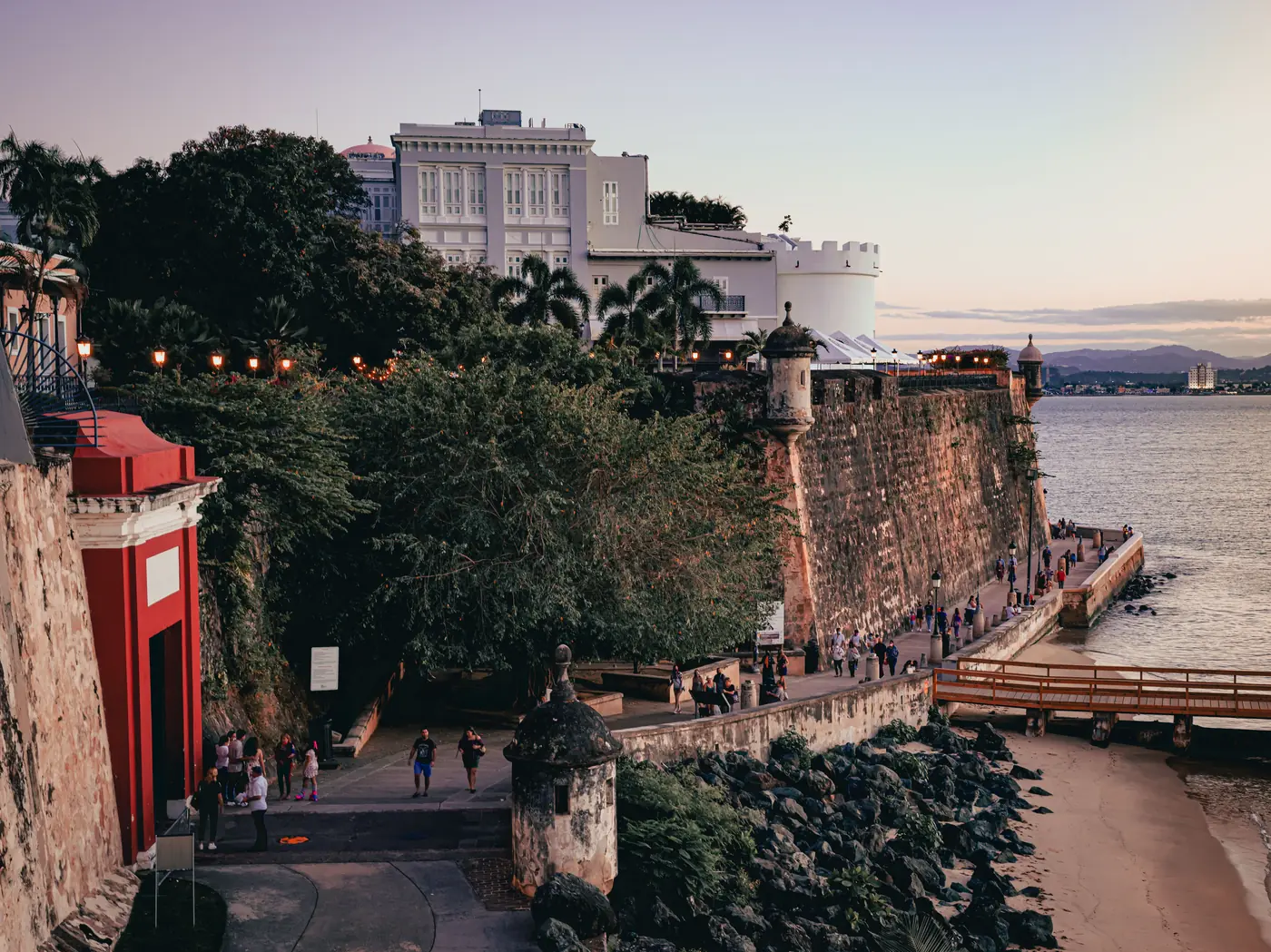 The Paseo de la Princesa below the old city walls of San Juan