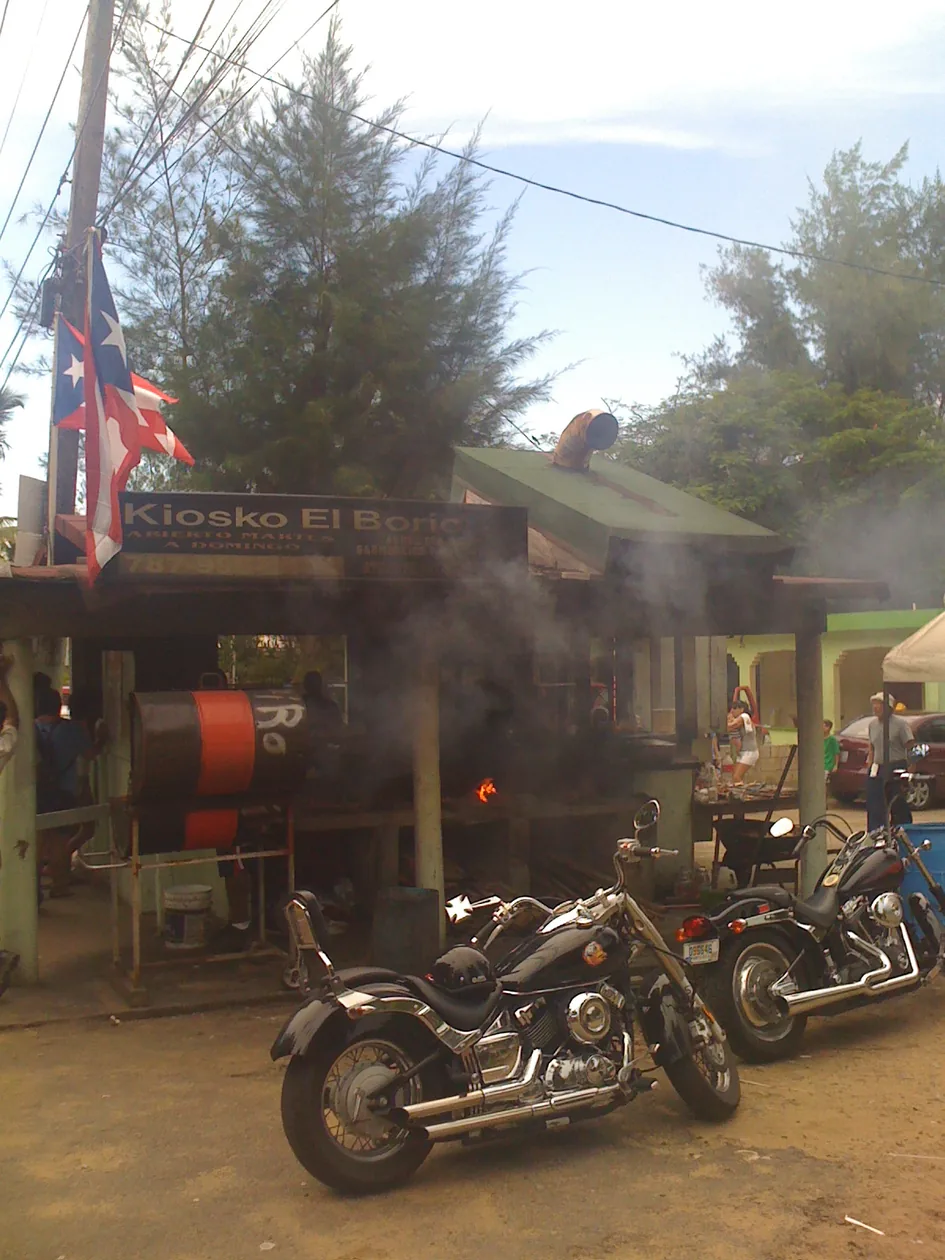 A roadside food kiosk in Piñones Puerto Rico