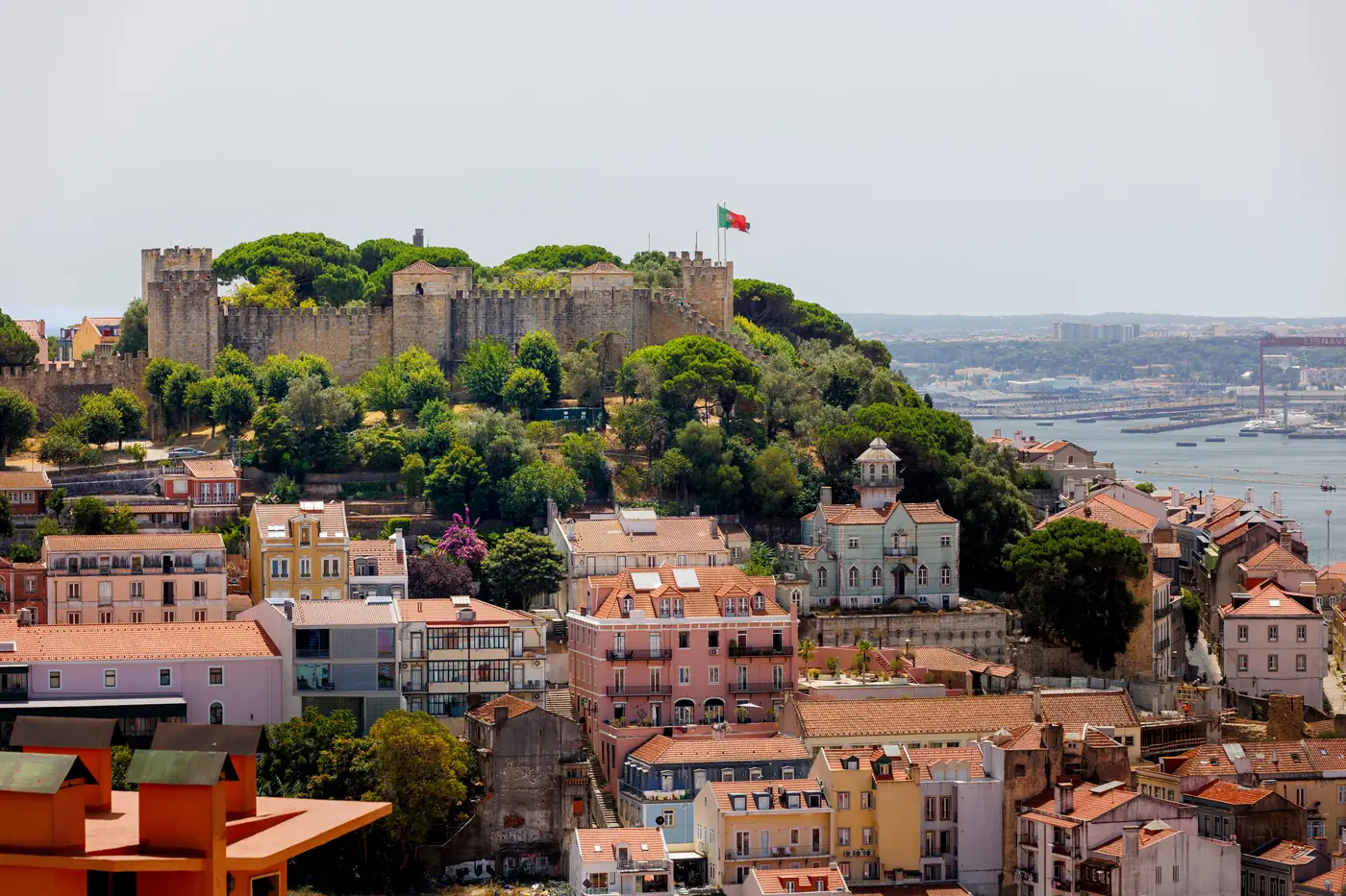 São Jorge Castle on its hilltop above the rooftops of Lisbon