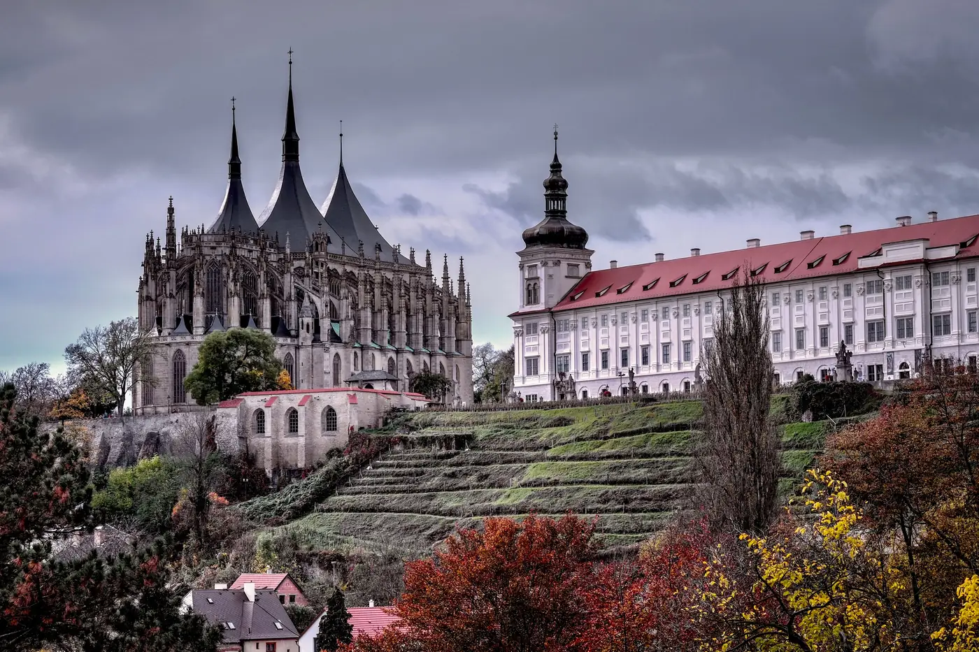 St. Barbara's Church on the hillside in Kutná Hora