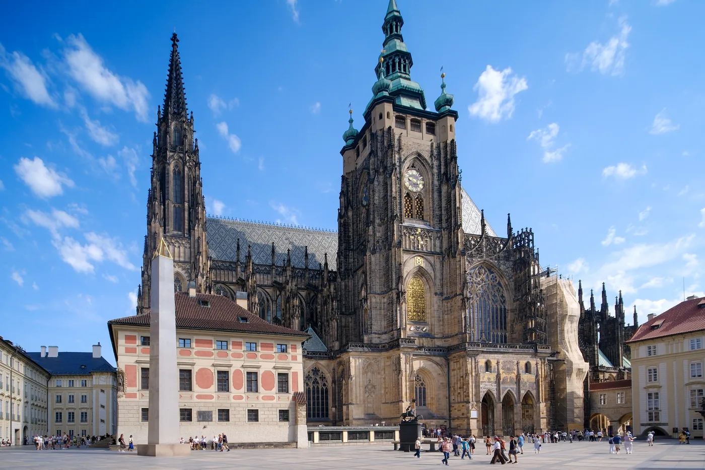 St. Vitus Cathedral inside Prague Castle on a sunny day