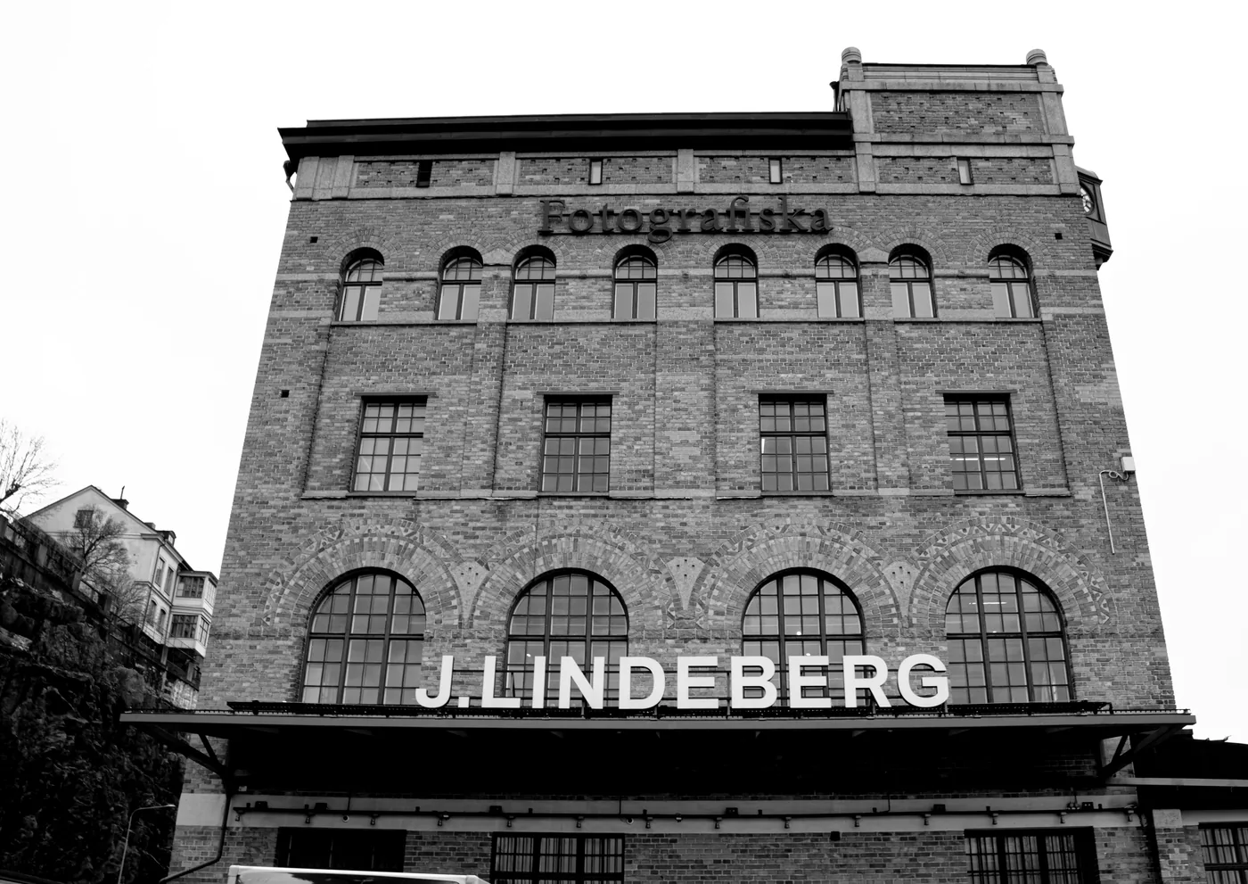 The brick Fotografiska building on the Stockholm waterfront