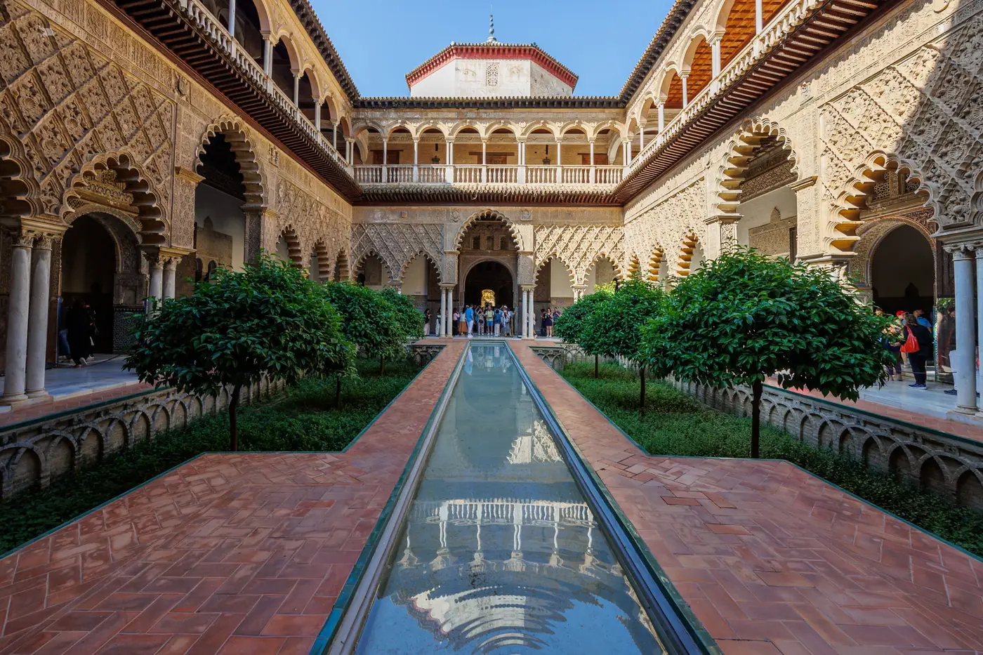 The Patio de las Doncellas at the Real Alcázar in Seville