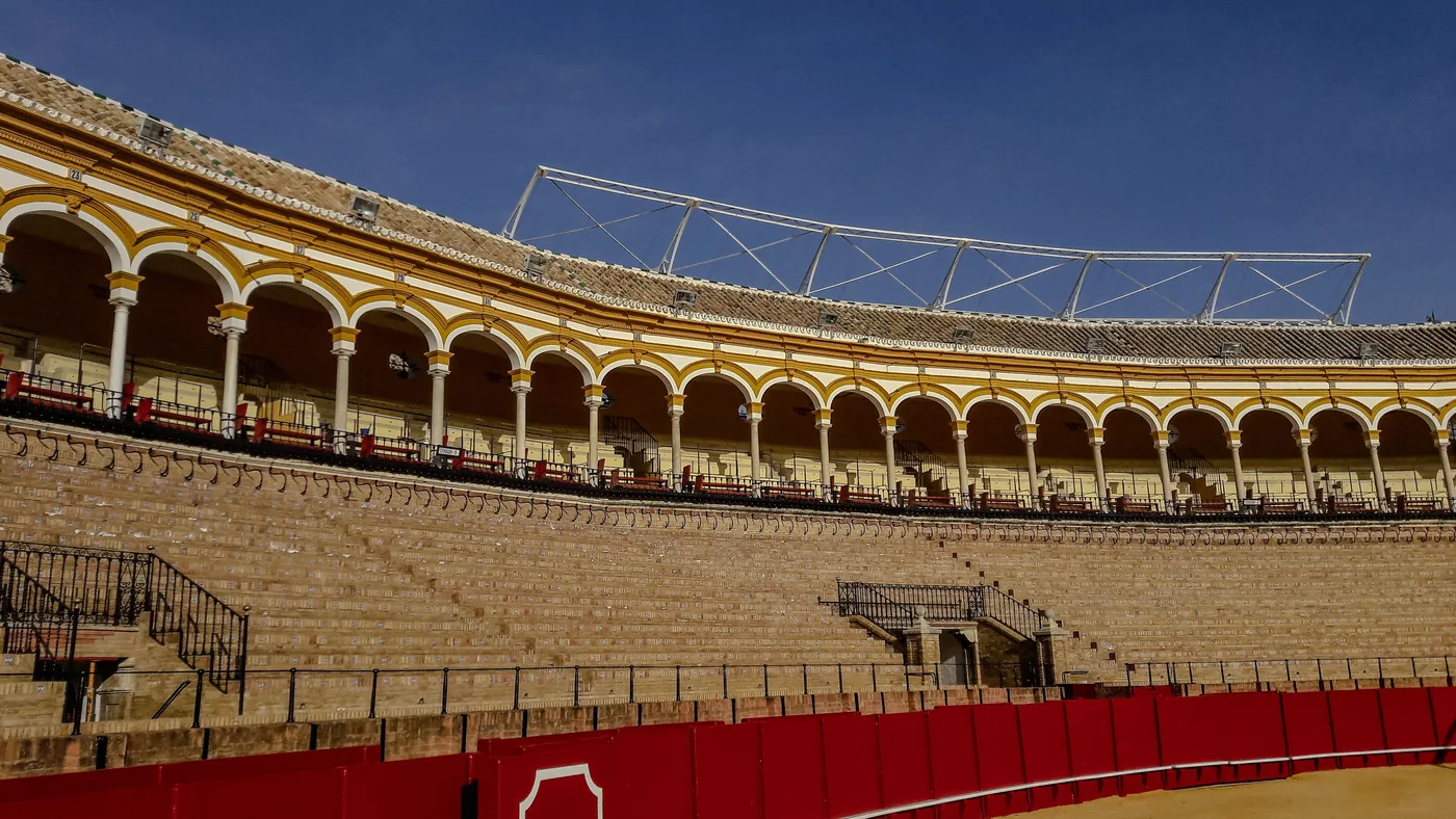 The stands of the Real Maestranza bullring in Seville