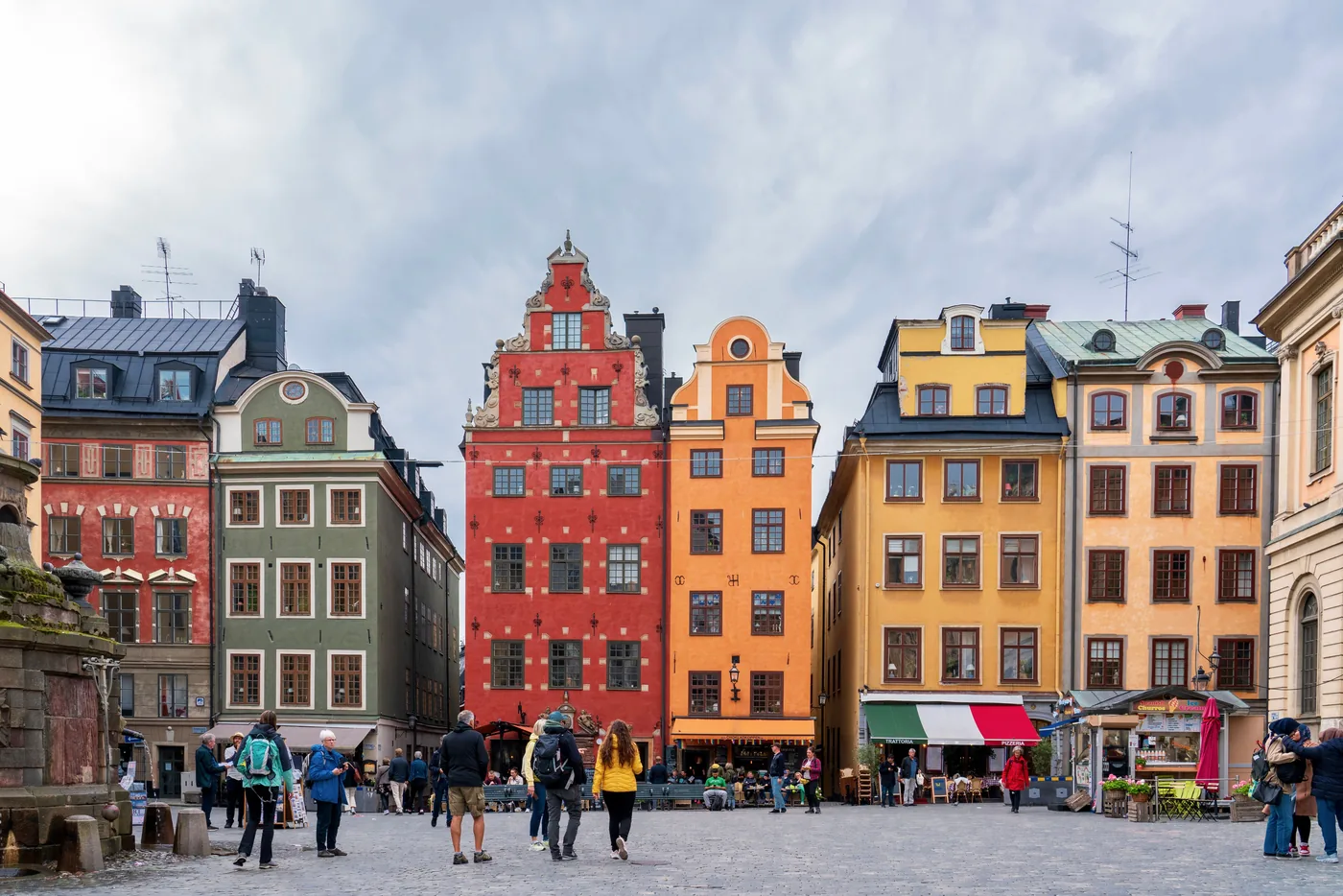 The colorful gabled houses on Stortorget in Gamla Stan